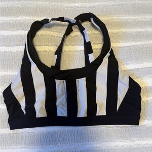 Size 12 Lululemon Black and White Striped Sports Bra
